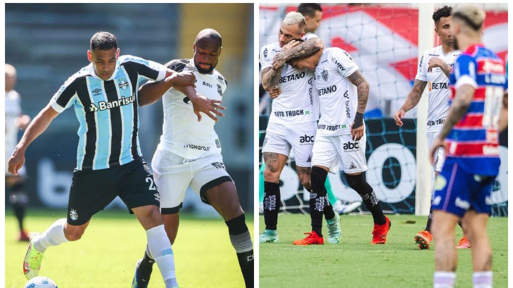 Imagens dos jogos Grêmio x Ceará e Fortaleza x Atlético-MG