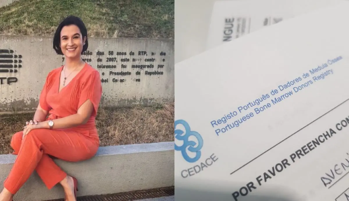 Montagem de fotos da jornalista Caroline Ribeiro e do documento que ela preencheu para o banco de doadores de medula