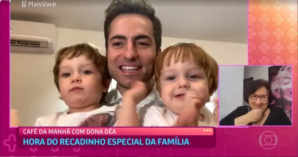 Déa Lúcia recebeu vídeo de netos e genro no programa
