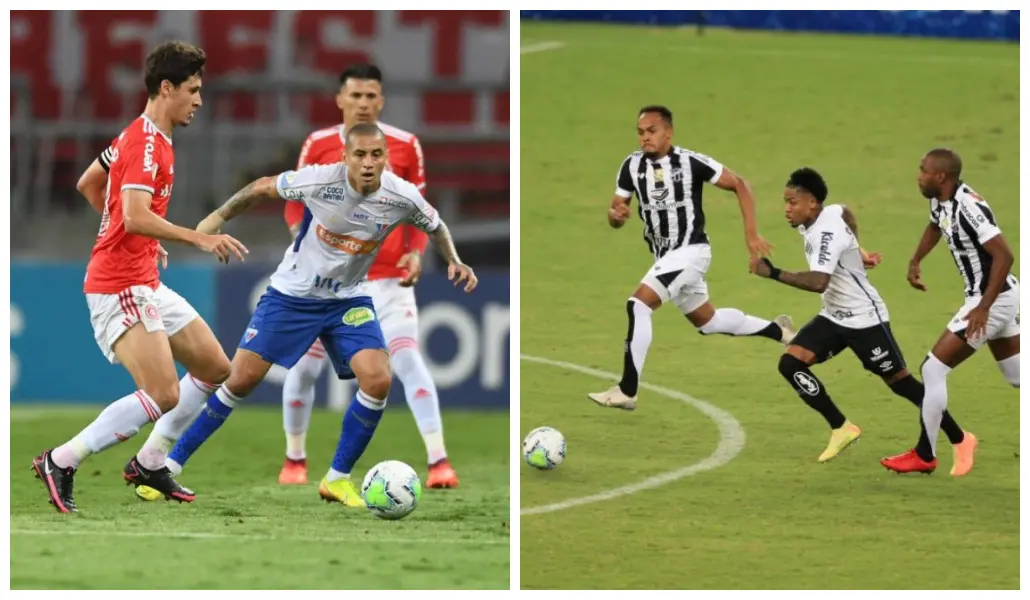 Imagens dos jogos entre Internacional x Fortaleza e Ceará x Santos