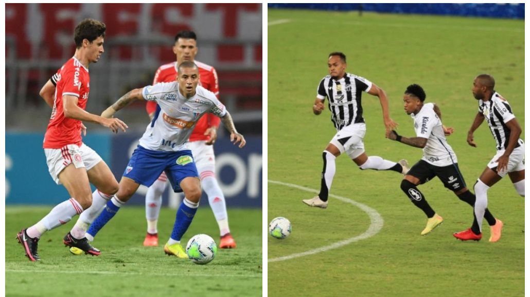 Imagens dos jogos entre Internacional x Fortaleza e Ceará x Santos