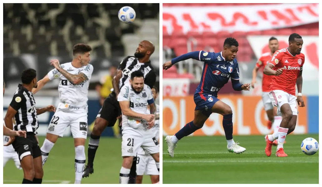 Imagem dos jogos Ceará x Santos e Inter x Fortaleza