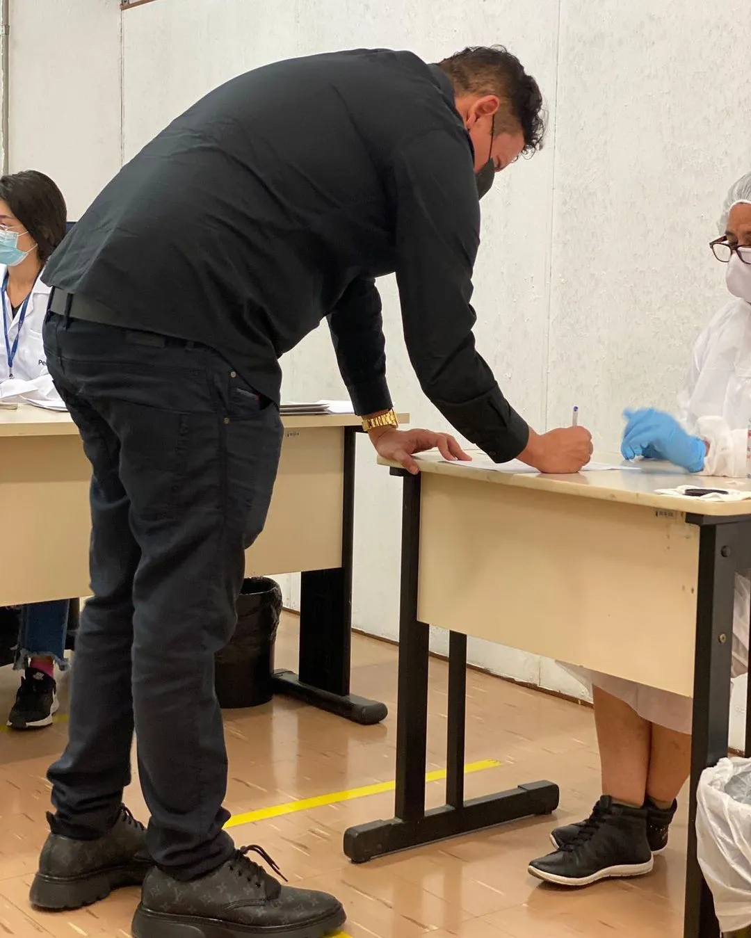 Marcos Araújo durante exame de DNA