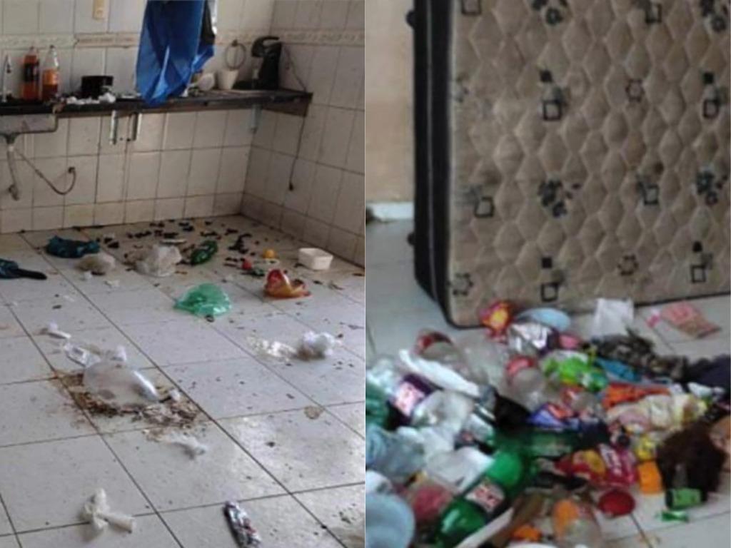 Lixo espalhado foi encontrado em vários cômodos de casa
