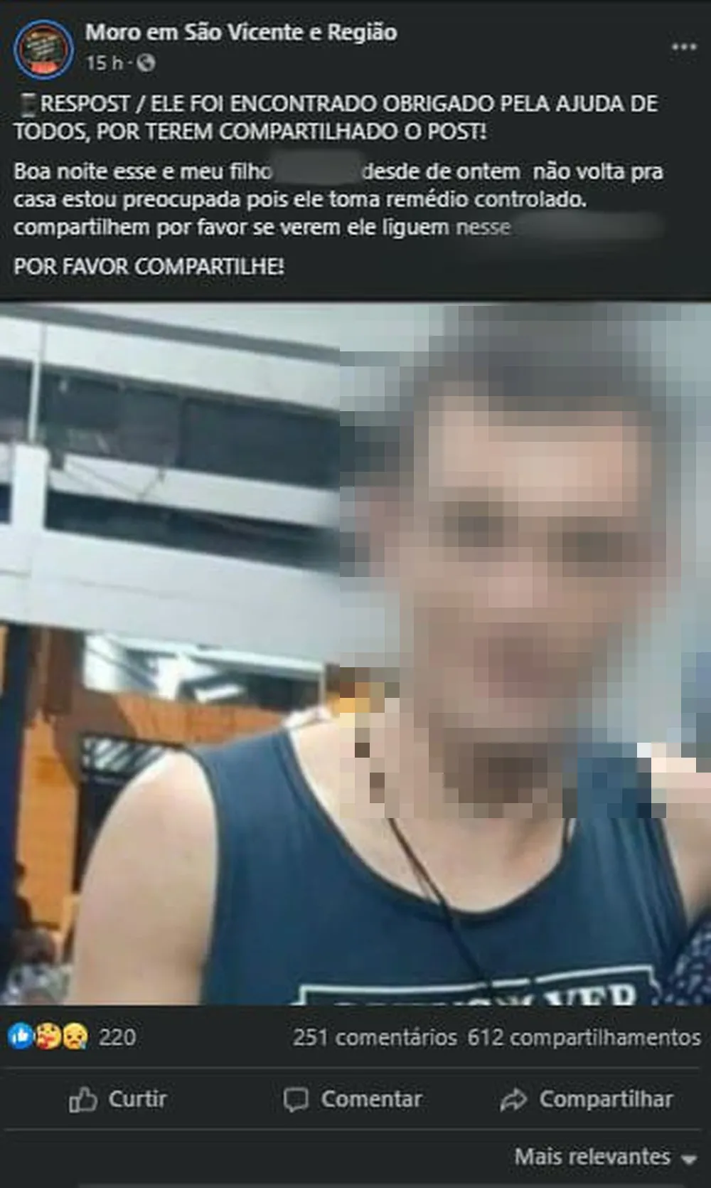 O funcionário foi visto pela última vez no sábado (25)