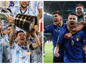 Montagem com fotos da Argentina e da Itália