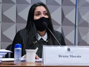 A advogada Bruna Morato na Comissão Parlamentar de Inquérito (CPI) da Covid, no Senado, nesta terça-feira, 28