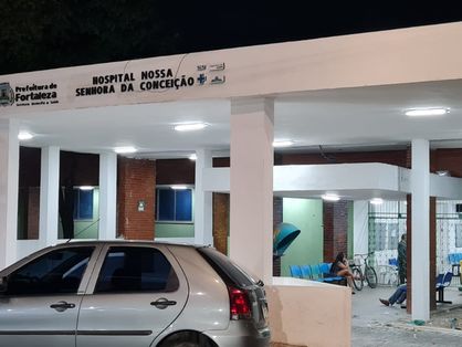 Fachada do Hospital Nossa Senhora da Conceição, no bairro Conjunto Ceará, em Fortaleza