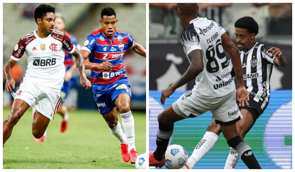 Imagens dos jogos Fortaleza x Flamengo e Atlético-MG x Ceará