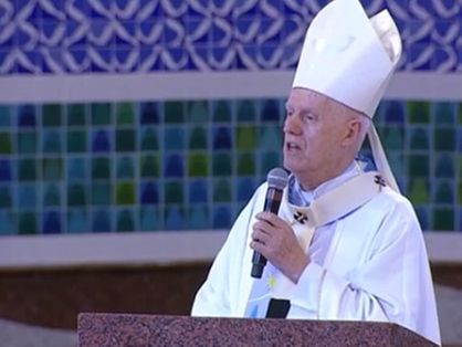 Dom Orlando Brandes, arcebispo de Aparecida, em São Paulo, durante sermão pelo Dia de Nossa Senhora Aparecida.