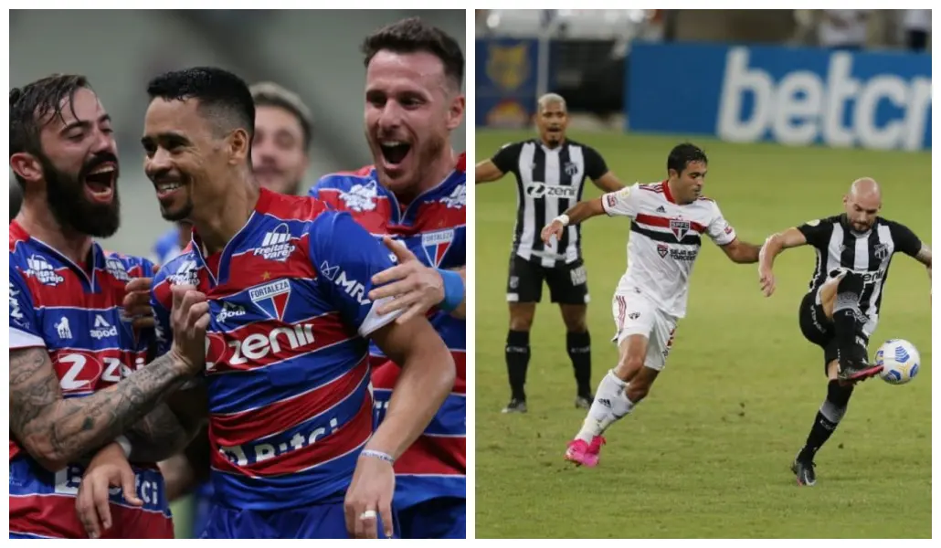 Imagens dos jogos Fortaleza x Grêmio e São Paulo x Ceará