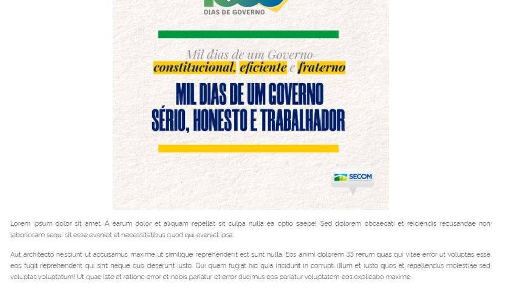 Imagem da página onde constava o texto em latim, fazendo alusão aos mil dias de Governo Bolsonaro