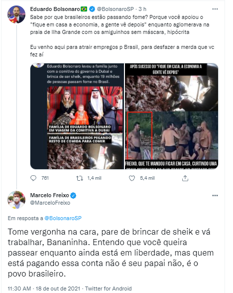 Postagem de Eduardo Bolsonaro