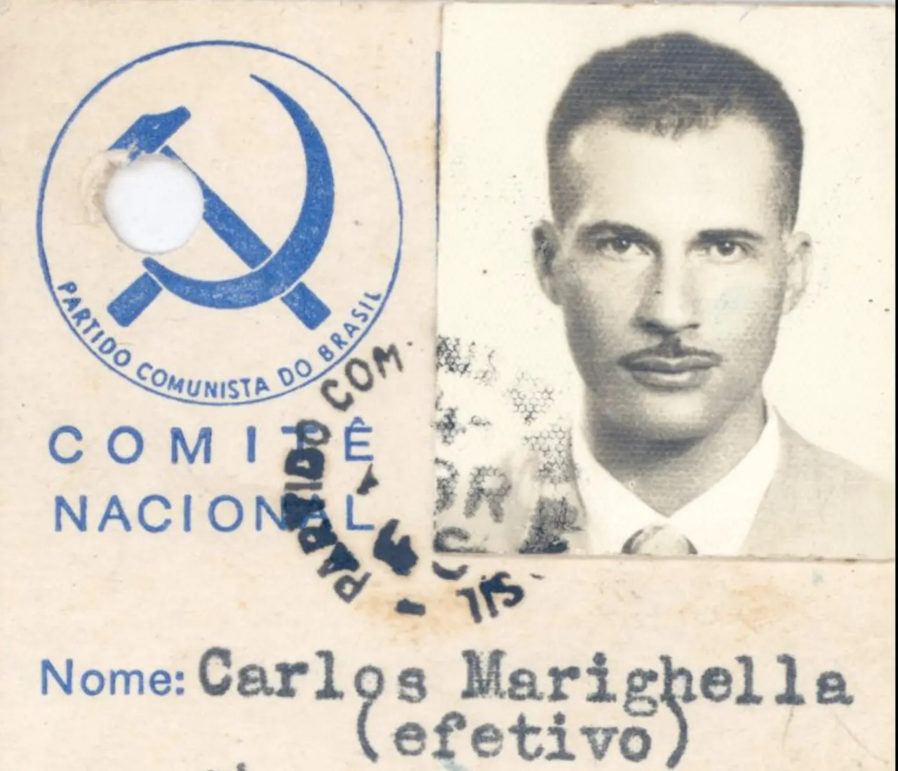 Carteira de membro do Marighella no PCB