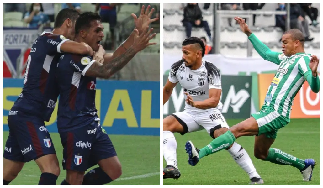 Imagens dos jogos Fortaleza x Athletico-PR e Juventude x Ceará