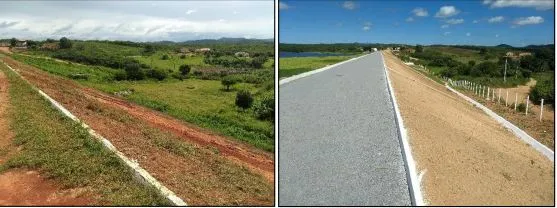 Fotos antes e após obra de recuperação na barragem São José II