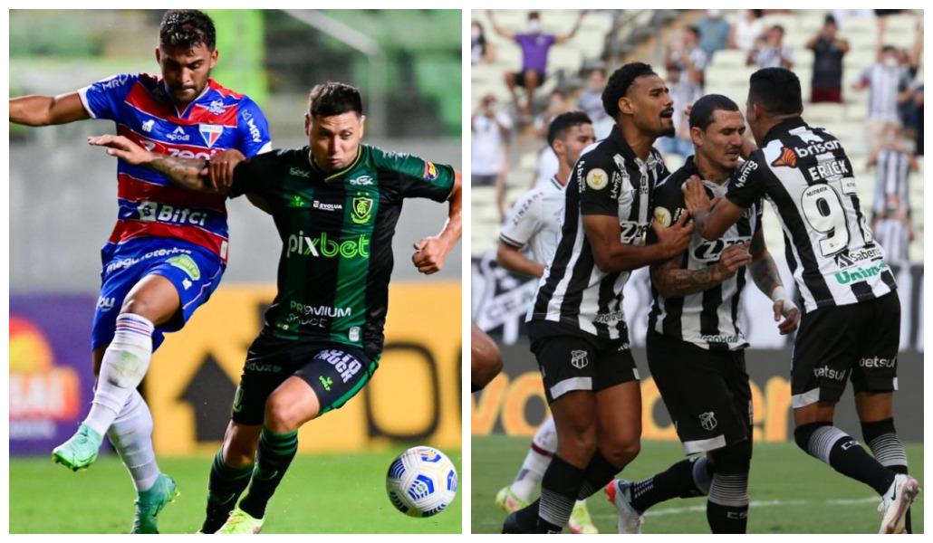 Imagens dos jogos América-MG x Fortaleza e Ceará x Fluminense