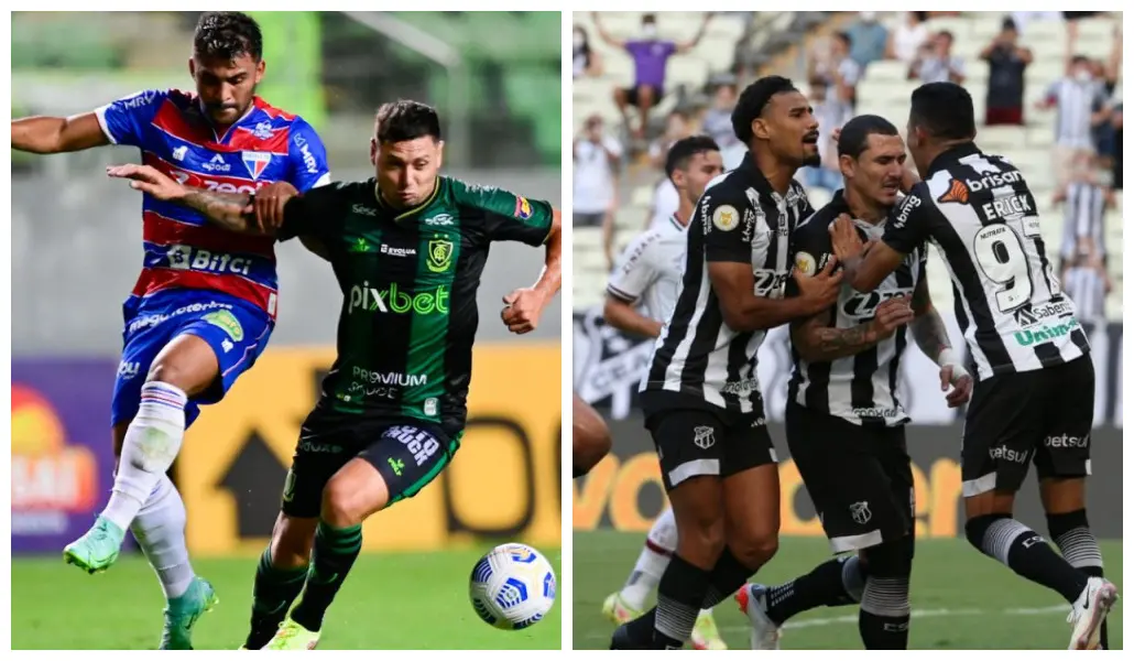 Imagens dos jogos América-MG x Fortaleza e Ceará x Fluminense