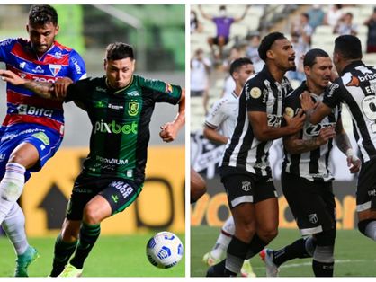 Imagens dos jogos América-MG x Fortaleza e Ceará x Fluminense