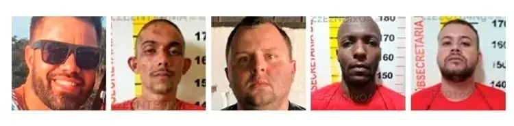 Montagem com fotos dos suspeitos