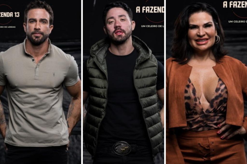 Erasmo Viana, Rico Melquiades e Solange Gomes em A Fazenda 13