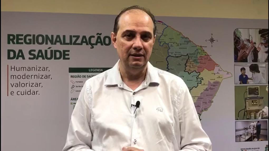 Print do vídeo gravado pelo secretário da saúde do Ceará Marcos Gadelha