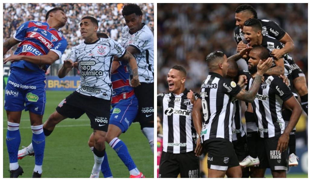 Imagens dos jogos Corinthians x Fortaleza e Ceará x Cuiabá