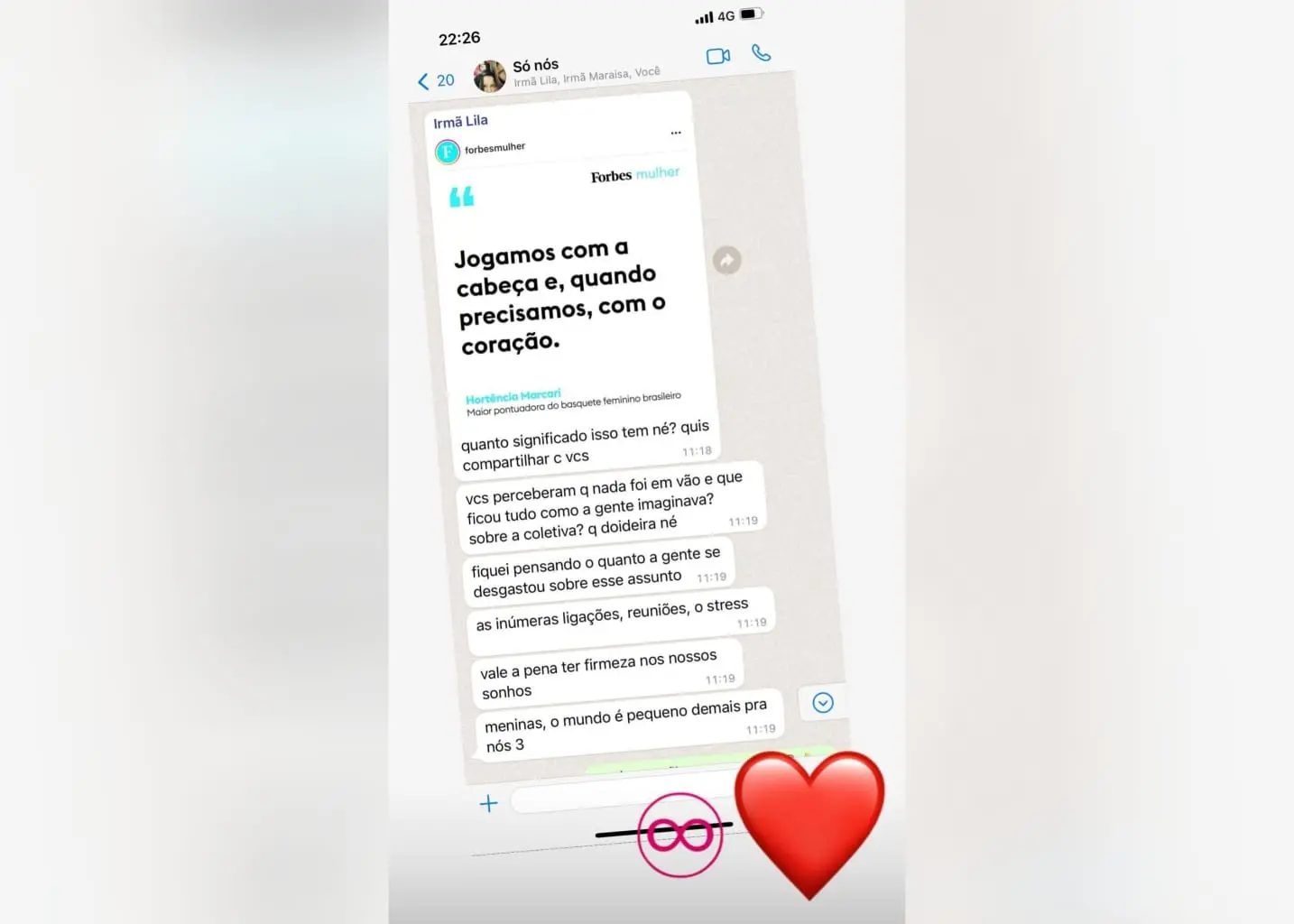 Print de conversa de Maiara com Marília no WhatsApp
