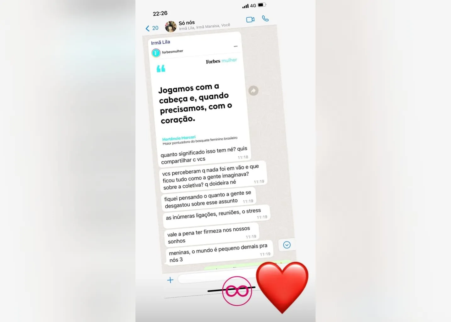 Print de conversa de Maiara com Marília no WhatsApp
