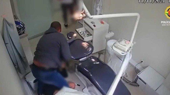 Policial militar em cadeira de dentista percebe assalto à clínica e reage no Distrito Federal
