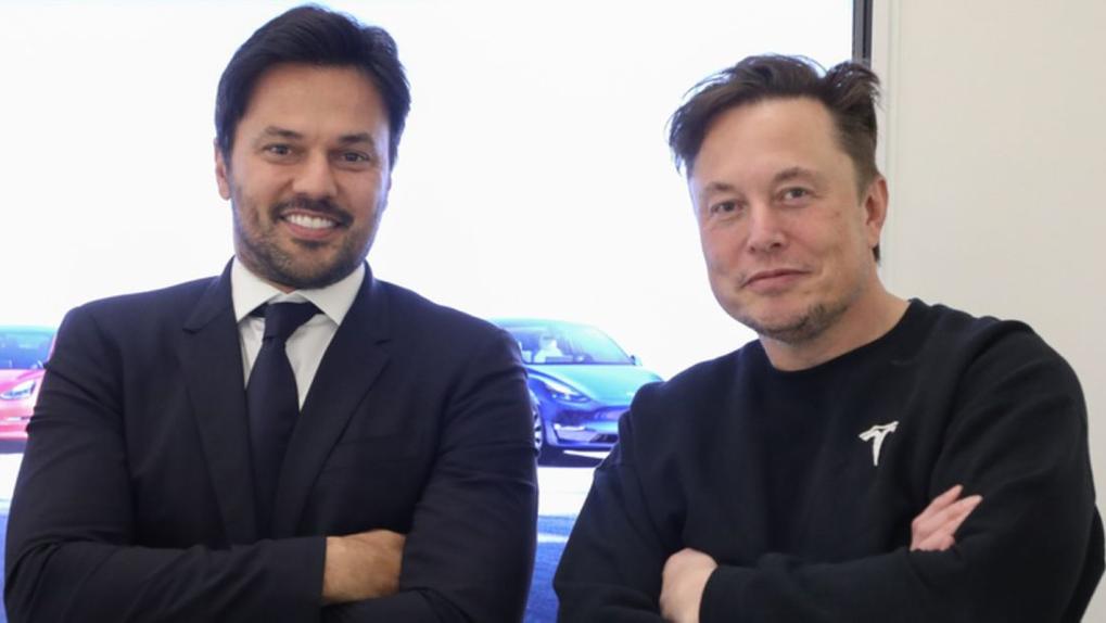 Fábio Faria ao lado de Elon Musk
