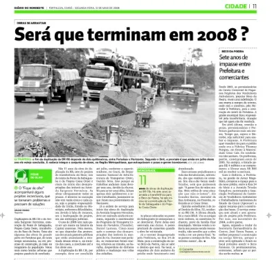 Reportagem veiculada em 2008 sobre obras sem conclusão na Capital