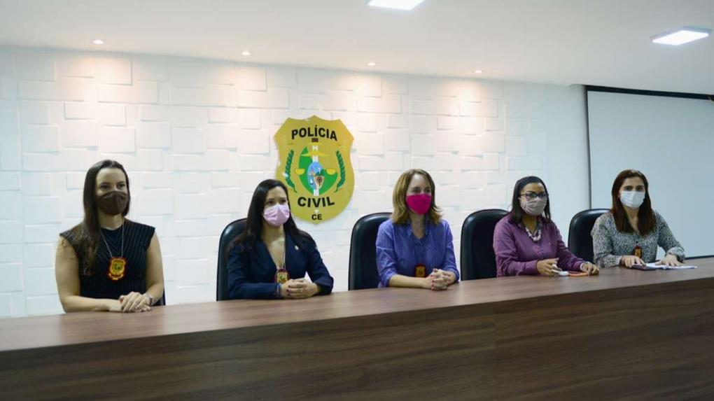 Coletiva da Polícia Civil na Delegacia de Defesa da Mulher (DDM) de Fortaleza