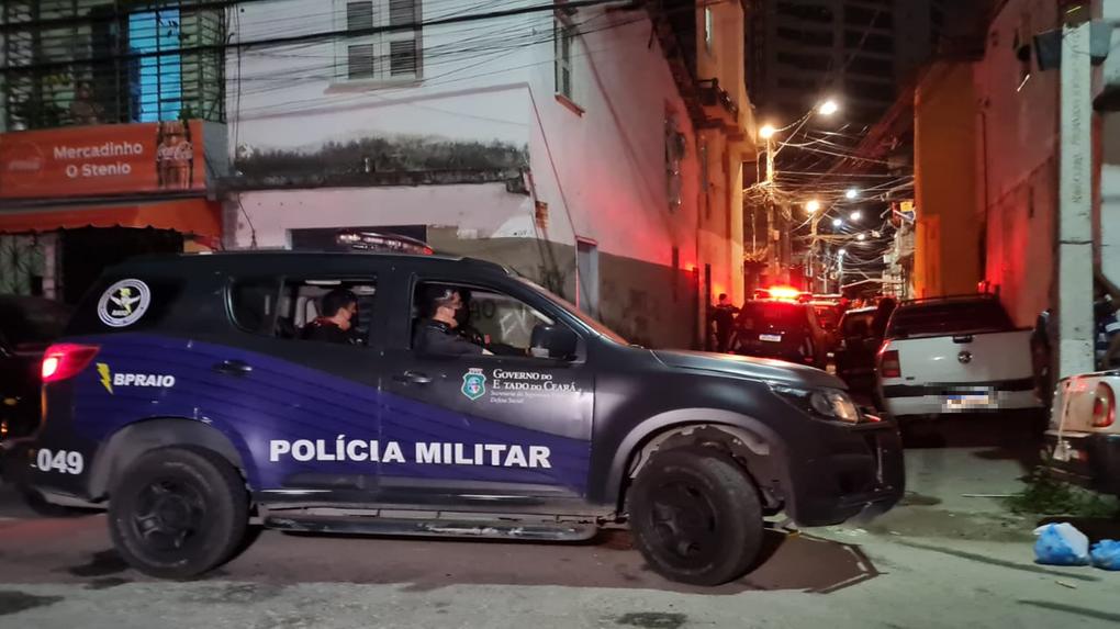 Polícia Militar na Comunidade das Quadras, no bairro Aldeota, em Fortaleza, no Ceará