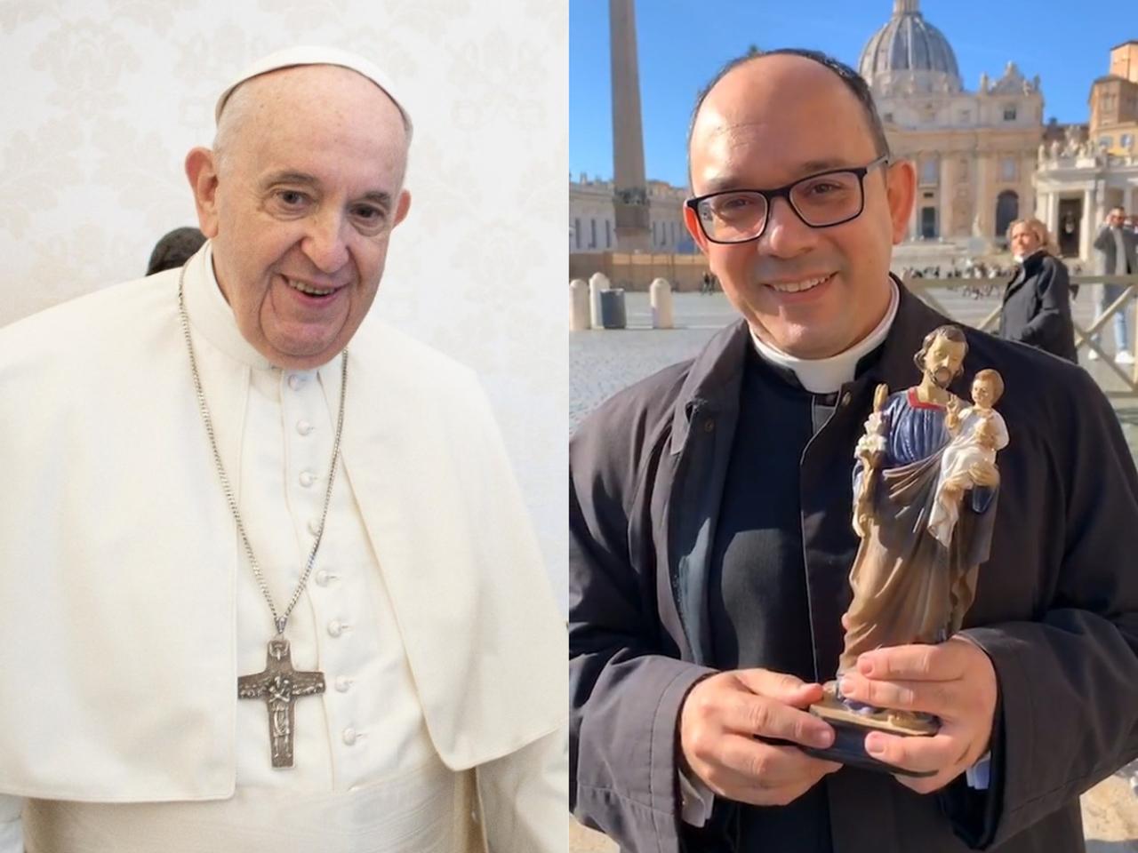 Papa Francisco abençou imagem de São José