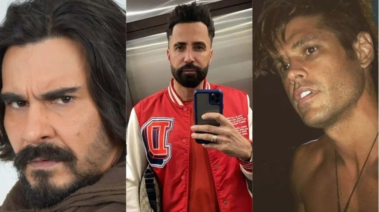 Montagem com fotos de André Gonçalves (à esquerda), Latino (ao centro) e Dado Dolabella (à direita)