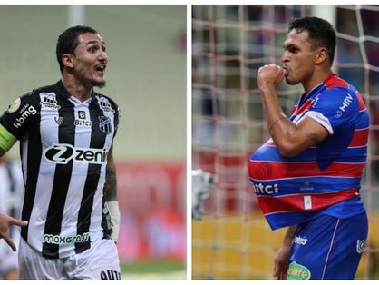 Montagem com fotos de atletas de Ceará e Fortaleza