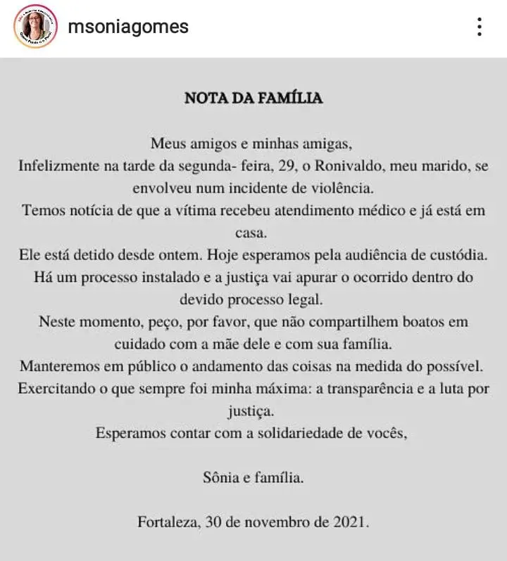 Nota da esposa