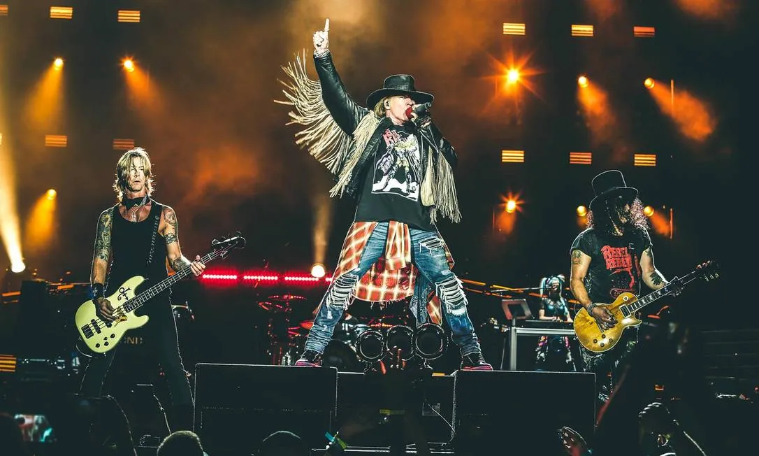Banda de rock Guns N' Roses é veterana de shows no Brasil