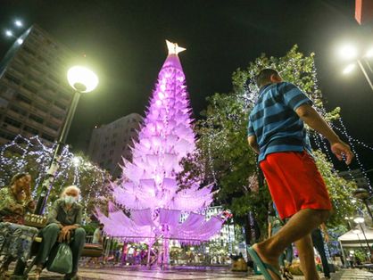 Praça do Ferreira decorada para o natal