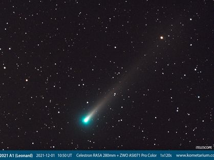 Cometa Leonard visto por telescópio no Novo México.