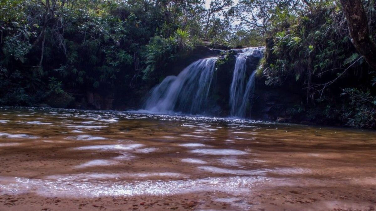 Cachoeira da Prainha, onde um dos três alunos desaparecidos foi encontrado sem vida