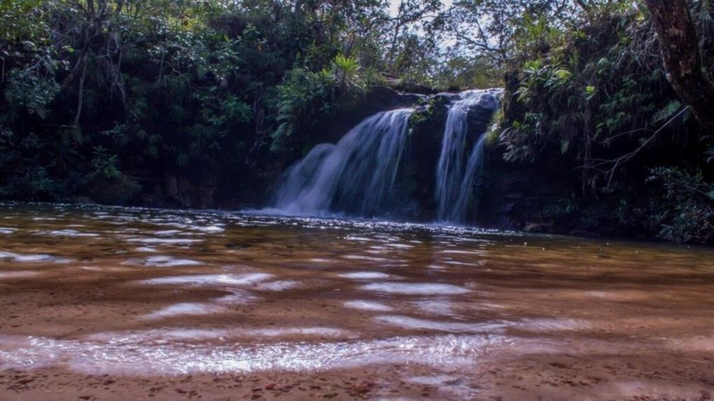 Cachoeira da Prainha, onde um dos três alunos desaparecidos foi encontrado sem vida