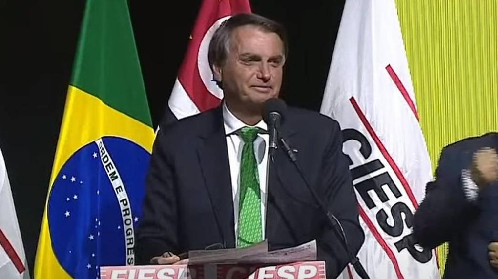 Bolsonaro (PL) durante evento na Fiesp