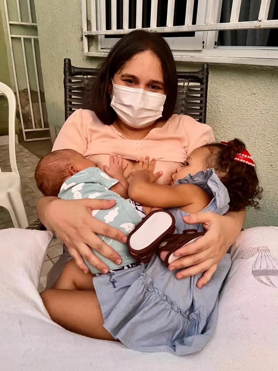 Isadora com os filhos Lui e Liv