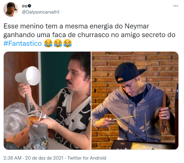 Usuário usa Twitter para comentar amigo secreto do Fantástico