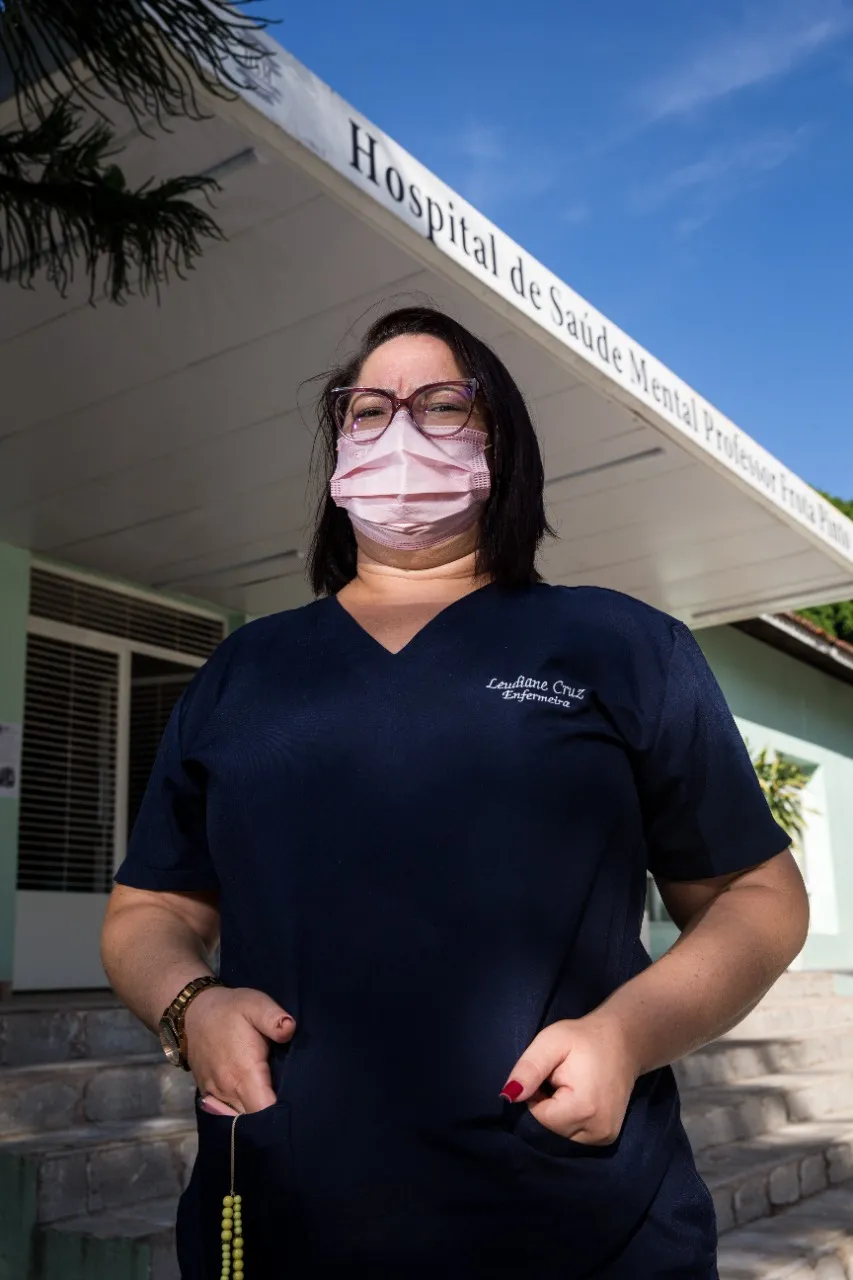 Leudiane trabalhou atendendo pacientes com Covid durante a pandemia