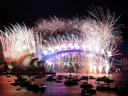 Fogos durante Ano Novo na Austrália