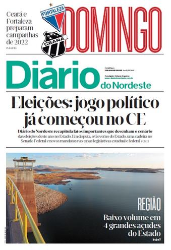 Capa da Edição do dia do jornal Diário do Nordeste