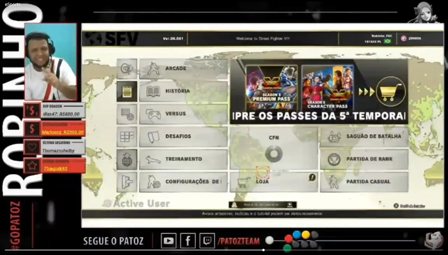 print da live em que robinho cita o crime